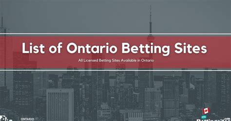 ontario online sportsbooks|List of All Ontario Betting Sites .